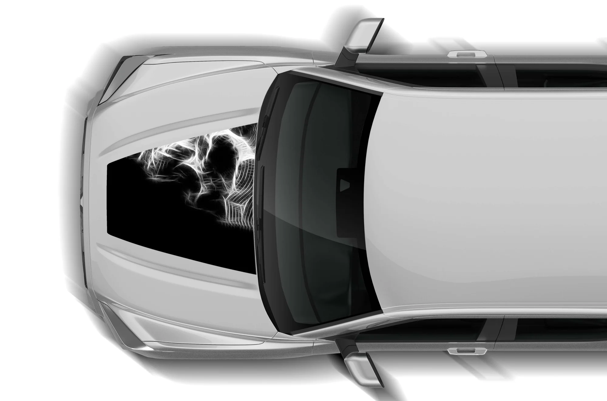 Half Skull Print Hood Graphics Decals Compatible with Toyota Tundra 3rd Gen