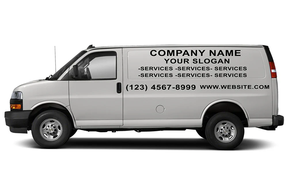 Package of company decals: Vinyl letters compatible with Chevrolet Express - Image 3