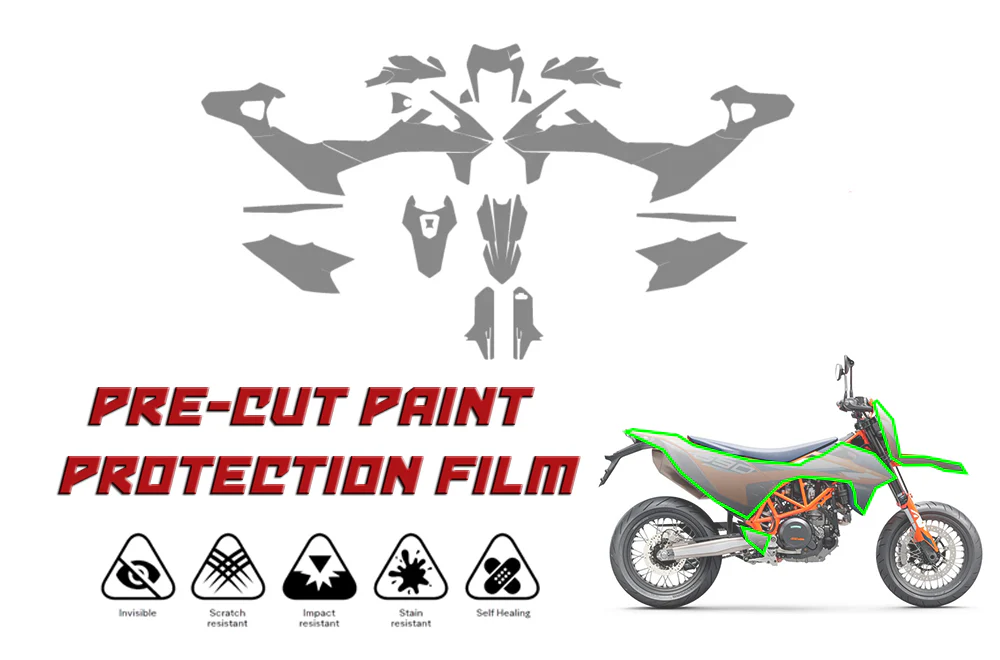 PreCut PRO Series Paint Protection Clear Bra PPF compatible KTM 690 SMC-R - Image 3