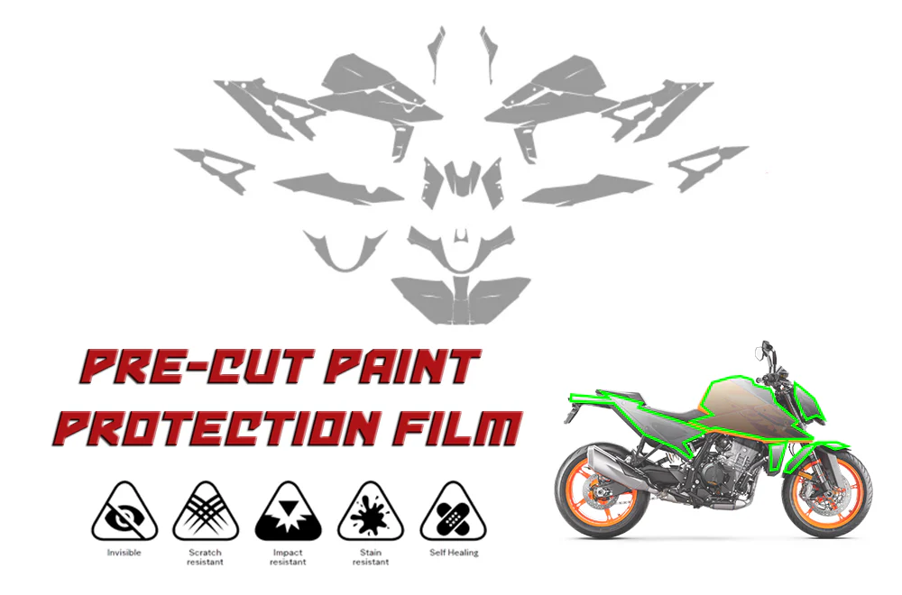 PreCut PRO Series Paint Protection Clear Bra PPF compatible KTM 990 DUKE - Image 3