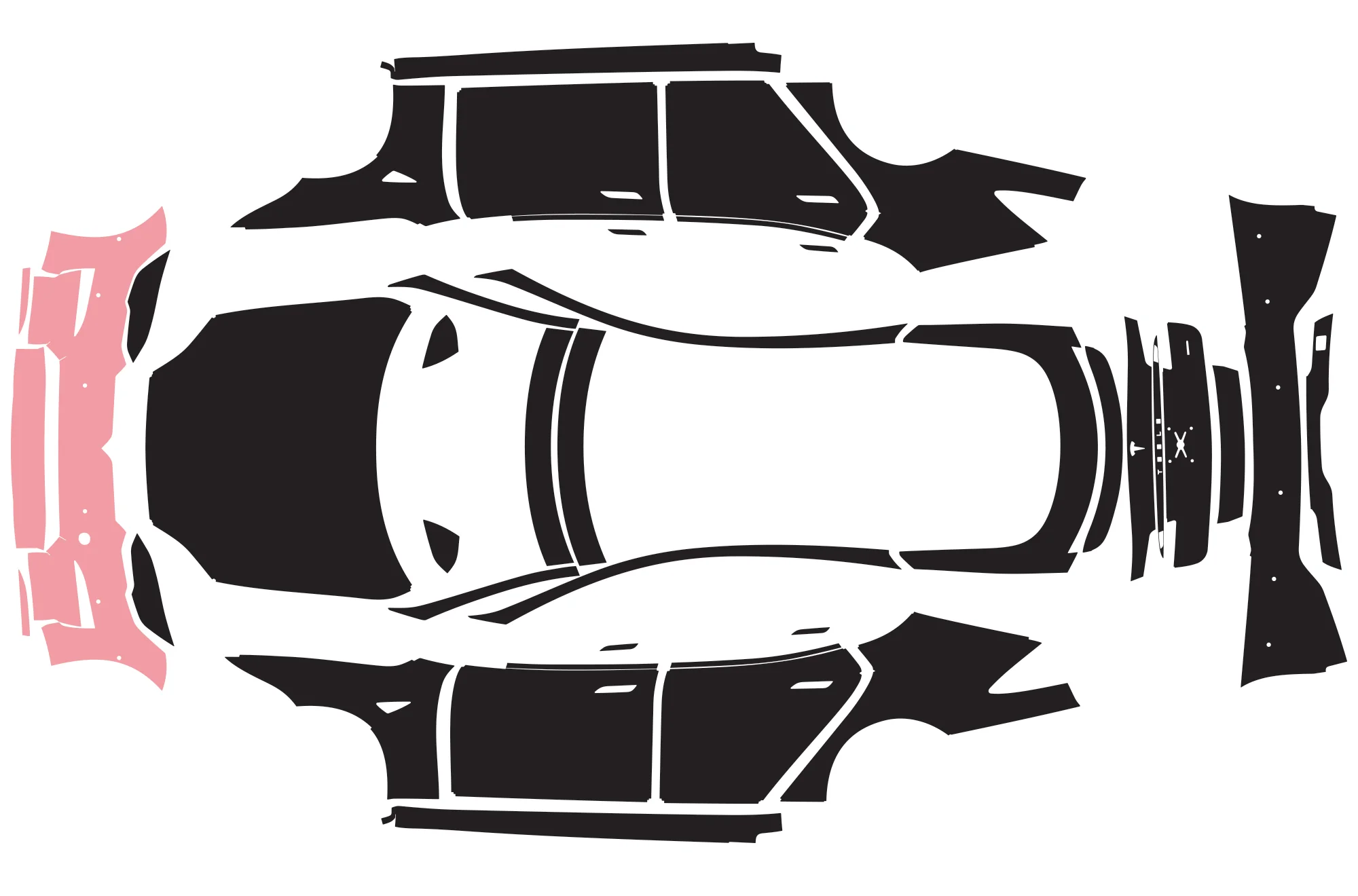 PreCut PRO Series Paint Protection Clear Bra PPF (Front Bumper) compatible with Tesla Model S Plaid 2021-Present - Image 2