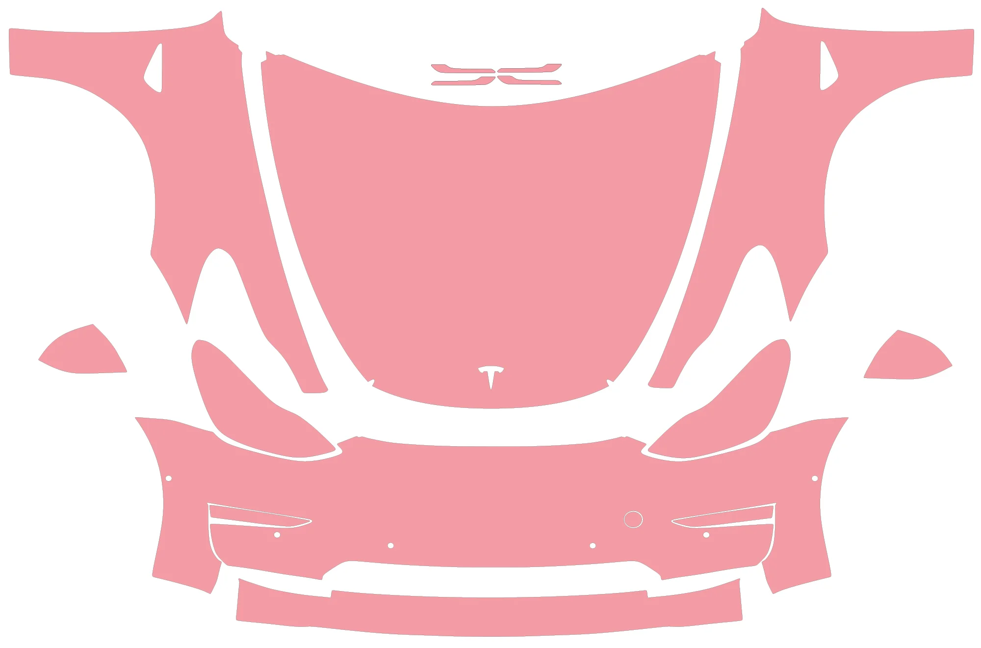 PreCut PRO Series Paint Protection Clear Bra PPF (Full Front) compatible with Tesla Model 3