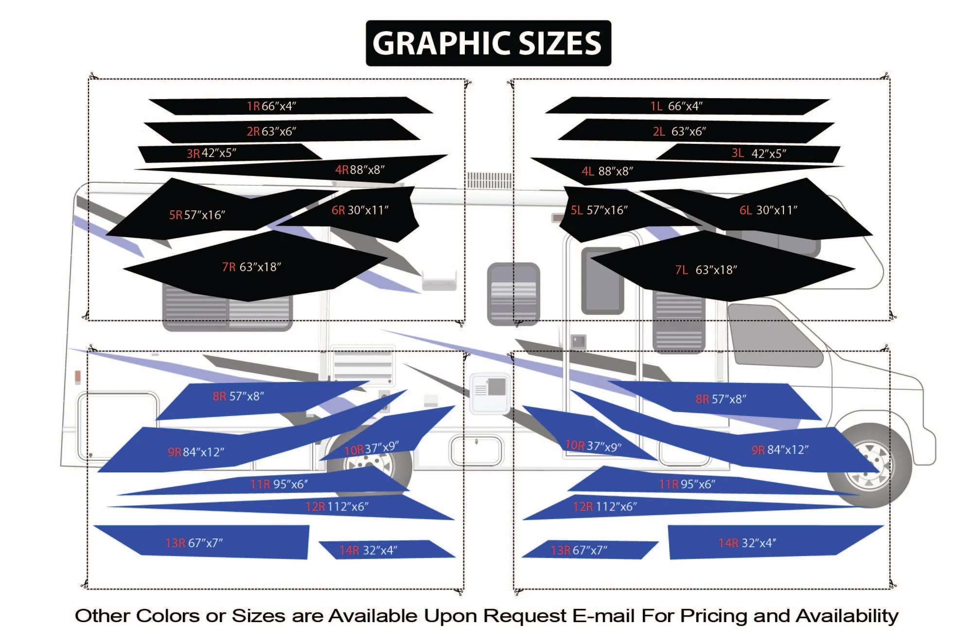 Replacement Decals Compatible With Motorhome Class C Coachman Leprechaun 28ft Black-Blue - Image 3