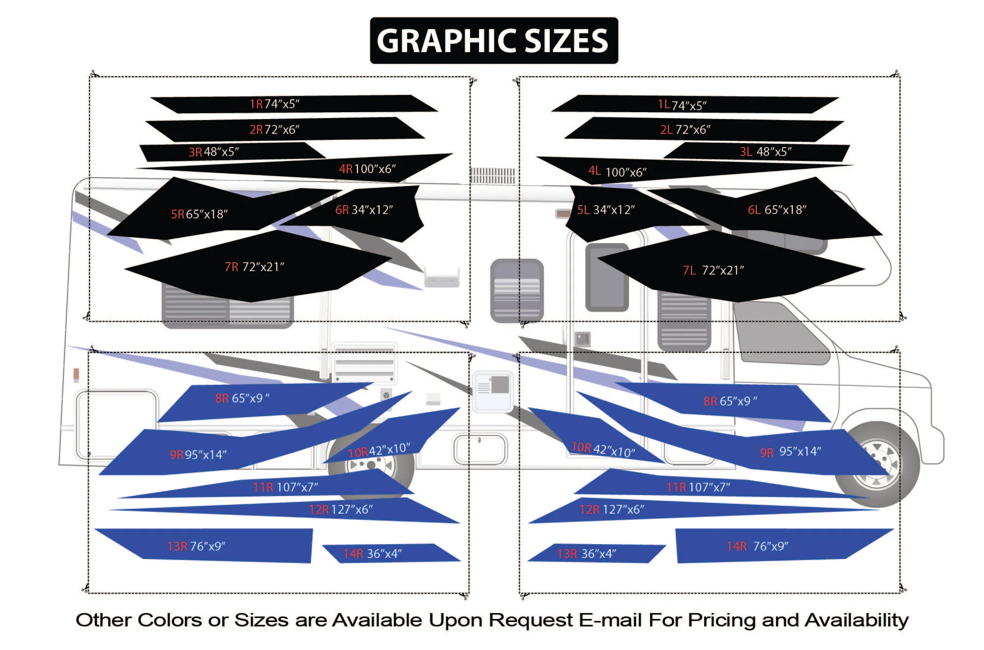 Replacement Decals Compatible With Motorhome Class C Coachmen Freelander 32ft Black-Blue - Image 3