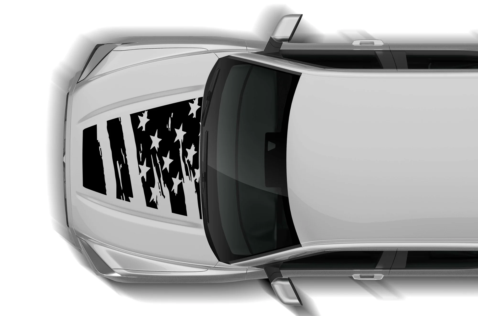 US Flag Hood Graphics Decals Compatible with Toyota Tundra 3rd Gen - Image 3