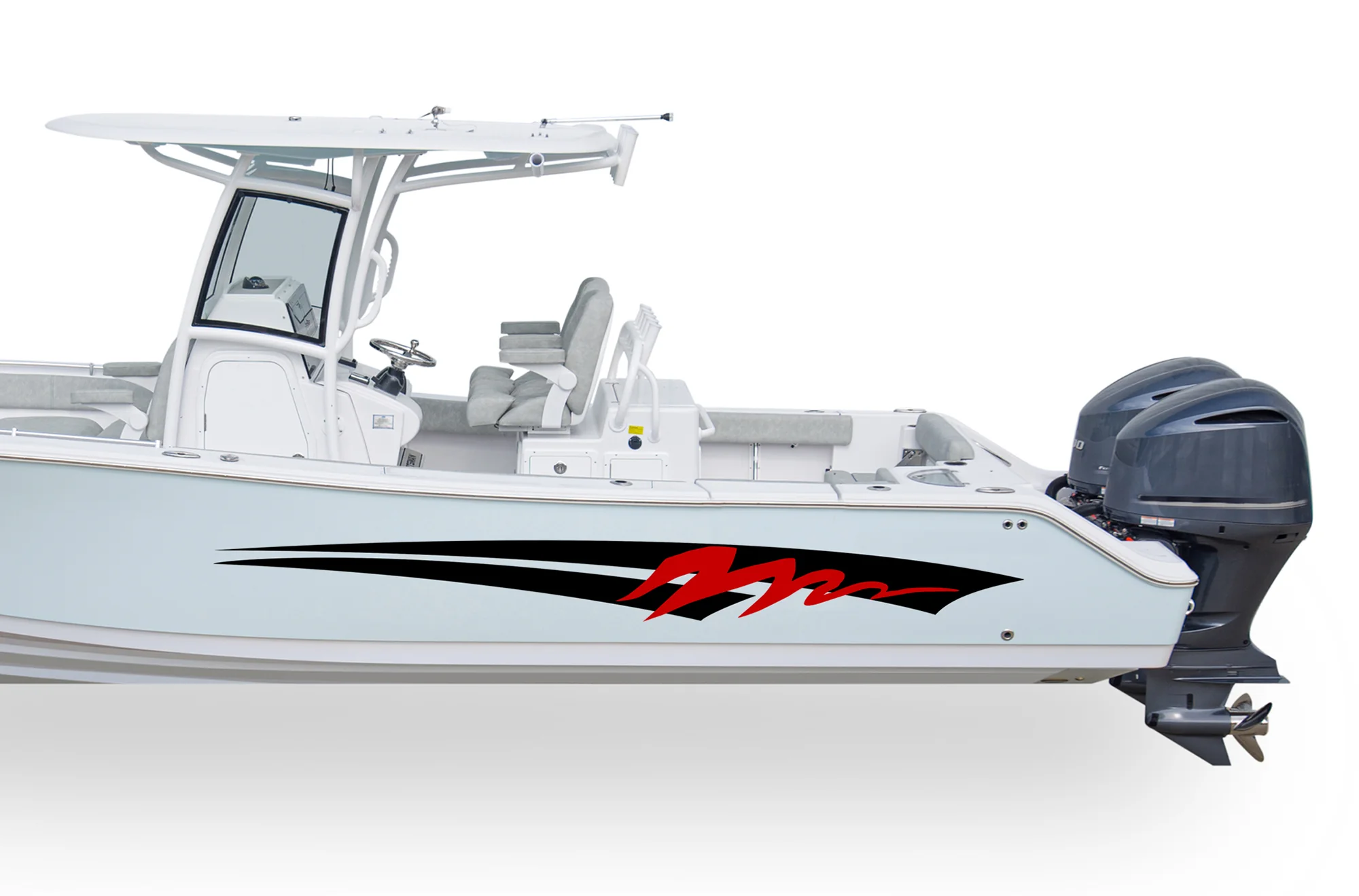 Wave Warden Stripes Decals and Graphics for Center Console Boats - Image 3