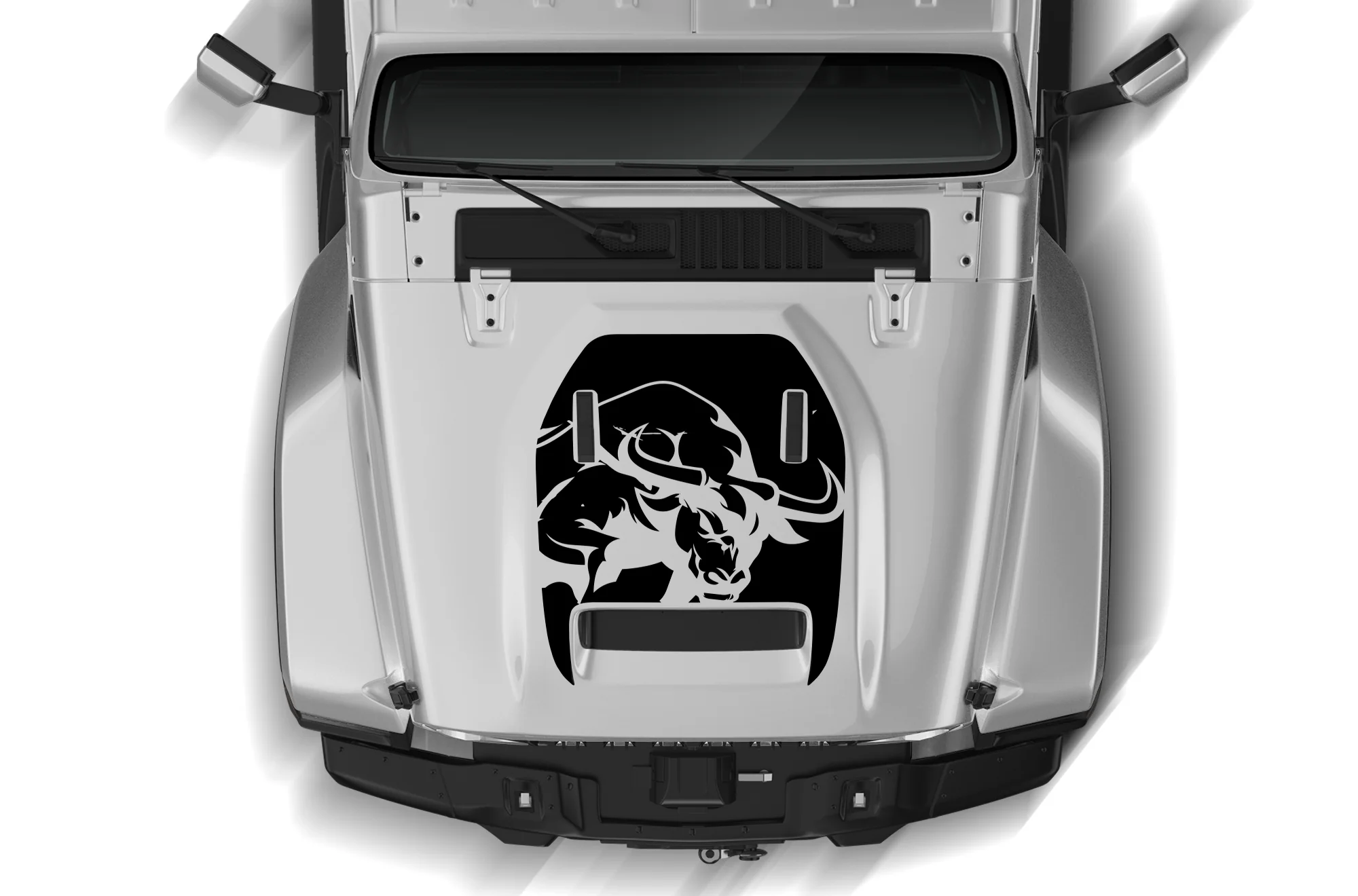 Wild Bull Hood Graphics Decals Compatible with Jeep JT Gladiator Mojave